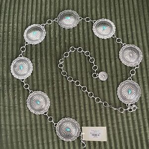 Francesca's Collections Silver and Turquoise Belt